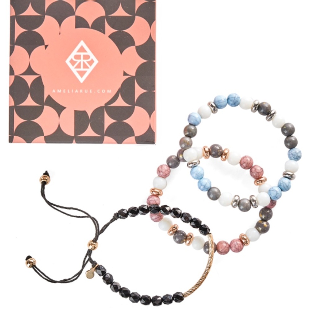 NIB Amelia Rue Kinsley 3-Piece Bracelet Set